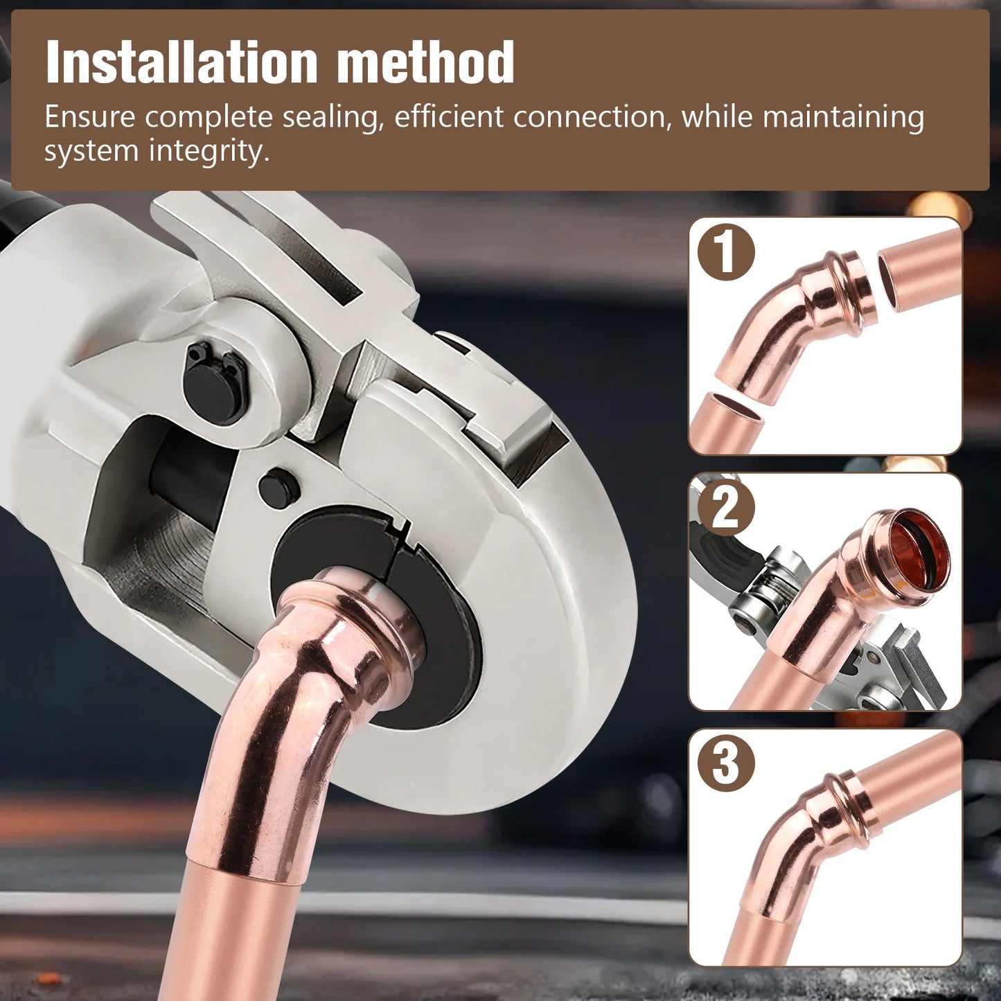 Copper Press-Fit Fittings Leakproof Copper Pipes Welding Connector Multi-Purpose Home Plumbing Accessories