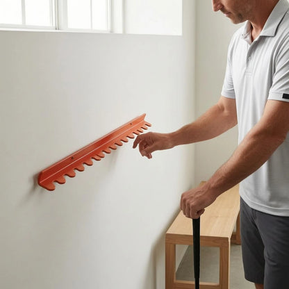 Golf Club Wall Rack Metal Golf Club Storage Stand Vertical Slot Rack Mounted with Holes for Garage