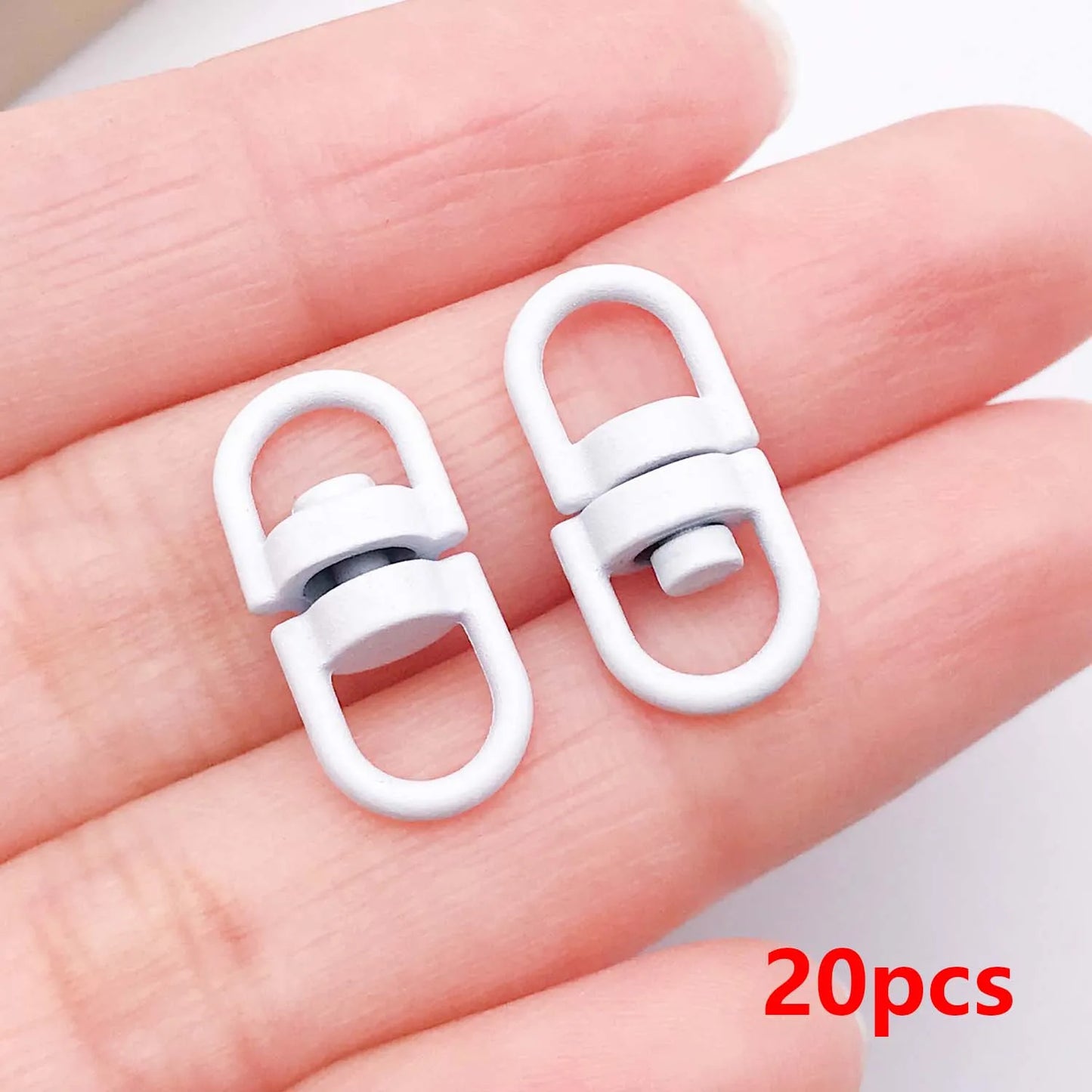 20pcs Metal Rotate Buckle Key Rings Swivel Dog Buckle Holder Connectors for DIY Keychain Jewelry Making Accessories