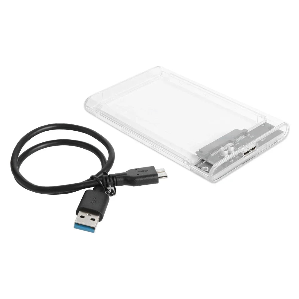 Transparent HDD Case HDD Enclosure 2.5 Inch SSD SATA To USB 3.0 Type-C 3.1 Adapter Portable External Hard Drive Box Tool-Free