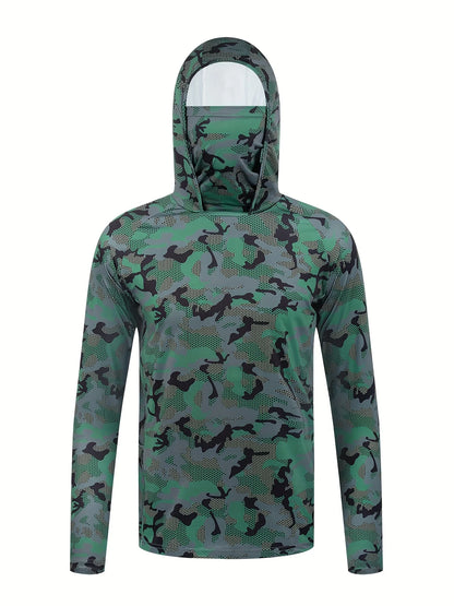 American men's summer creative camouflage graffiti print soft breathable fishing suit long sleeved T-shirt outdoor casual top