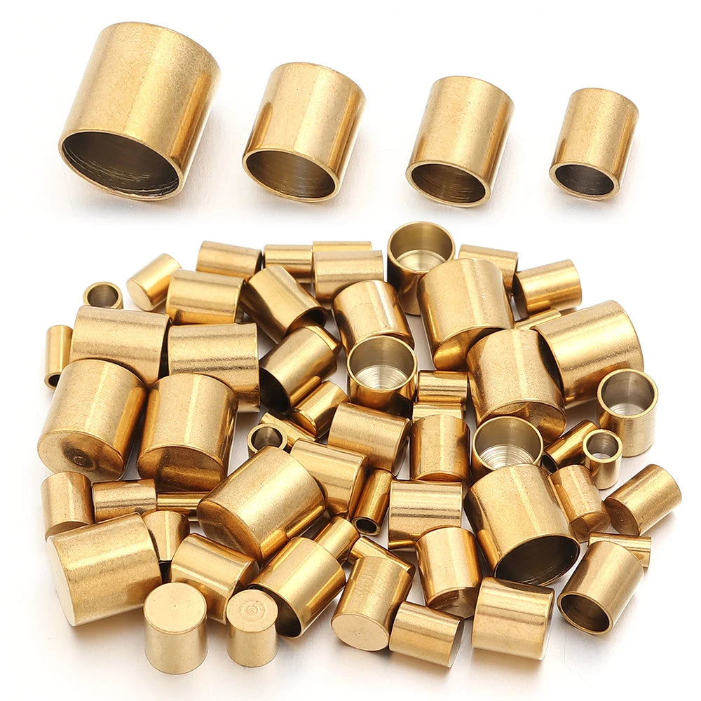10-20pcs/lot 2-10mm Stainless Steel Leather Cord Clasp Crimp End Caps For Necklace Bracelet Connectors Jewelry Making Supplies