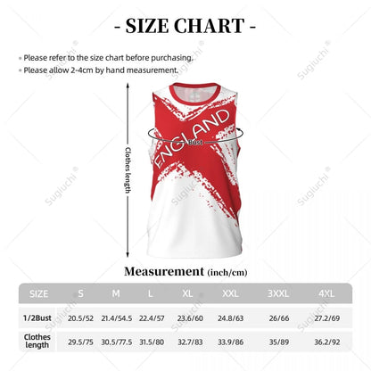 Men Basketball Sports England Flag Running Fitness Multifunction Jersey Sleeveless shirt Custom Name Nunber Exclusive