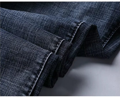 2026 New Business Men's Jeans Casual Straight Stretch Fashion Classic Blue Black Work Denim Pant Trousers Male  Clothing