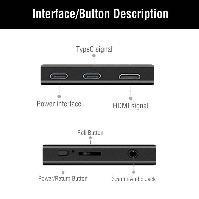 14 Inch Portable  Touch Monitor Non-touch optional 16:10 400cd/m2 Gaming Computer Expand Display For XBox PS4/5 Switch Loptop