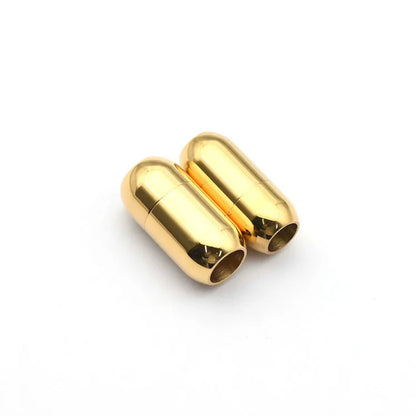 5Pcs/Lot Stainless Steel Magnetic Clasps End Hole 5mm 6mm 8mm for Leather Cord Buckle Bracelet DIY Connectors Jewelry Making