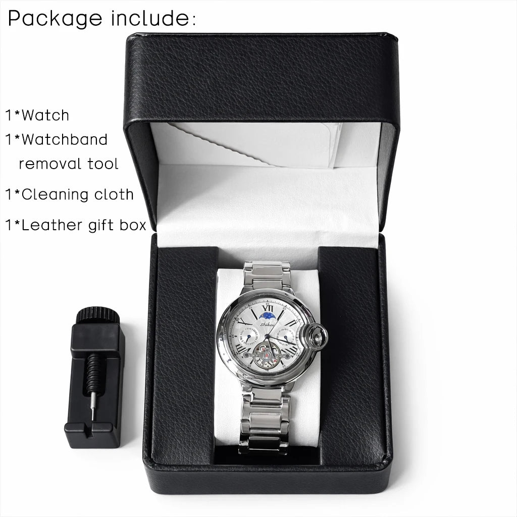 Mens Quartz Watch Stainless Steel Business Dress Wristwatch Roman Numeral Dial Daily Waterproof Gift Watch for Men
