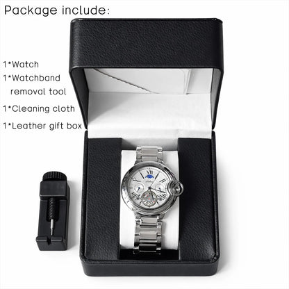 Mens Quartz Watch Stainless Steel Business Dress Wristwatch Roman Numeral Dial Daily Waterproof Gift Watch for Men