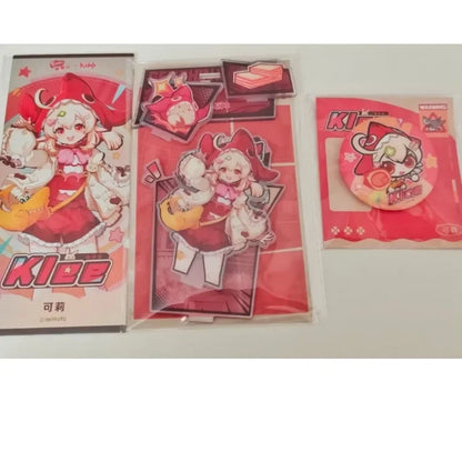 Genshin Impact Wriothesley Klee Cosplay Anime Cartoon Acrylic Standing sign badge brooch  set  Accessories Ornament Xmas Gift