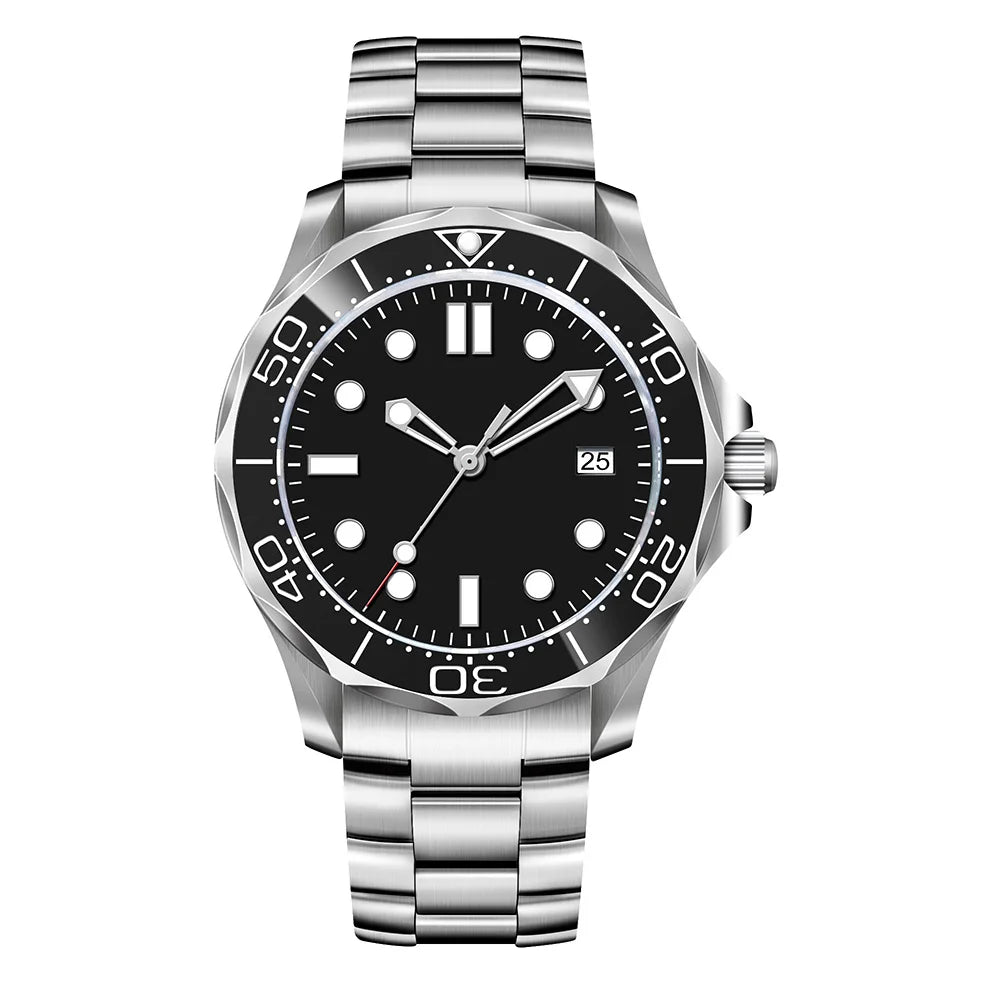 Custom Logo nh35 Watch 41mm Sapphire sterile Dial Men's Watches Ceramic Bezel Luminous 10Bars Automatic Mechanical Wristwatch