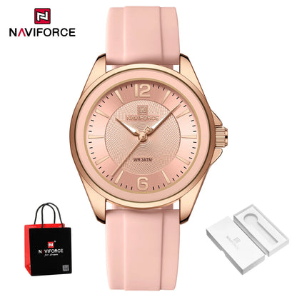 New NAVIFORCE Women's Watch Sports Silicone Strap Watch Women's Quartz Watch Clock Package Gifts Reloj Mujer Relogios Feminino