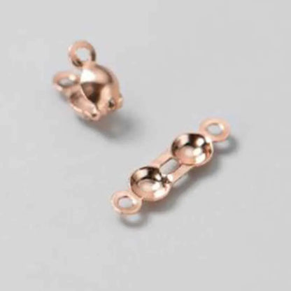 4pcs Genuine Real Pure Solid 925 Sterling Silver Closure End Beads Clasps Clips Gold Crimp Connector DIY Jewelry Making Finding