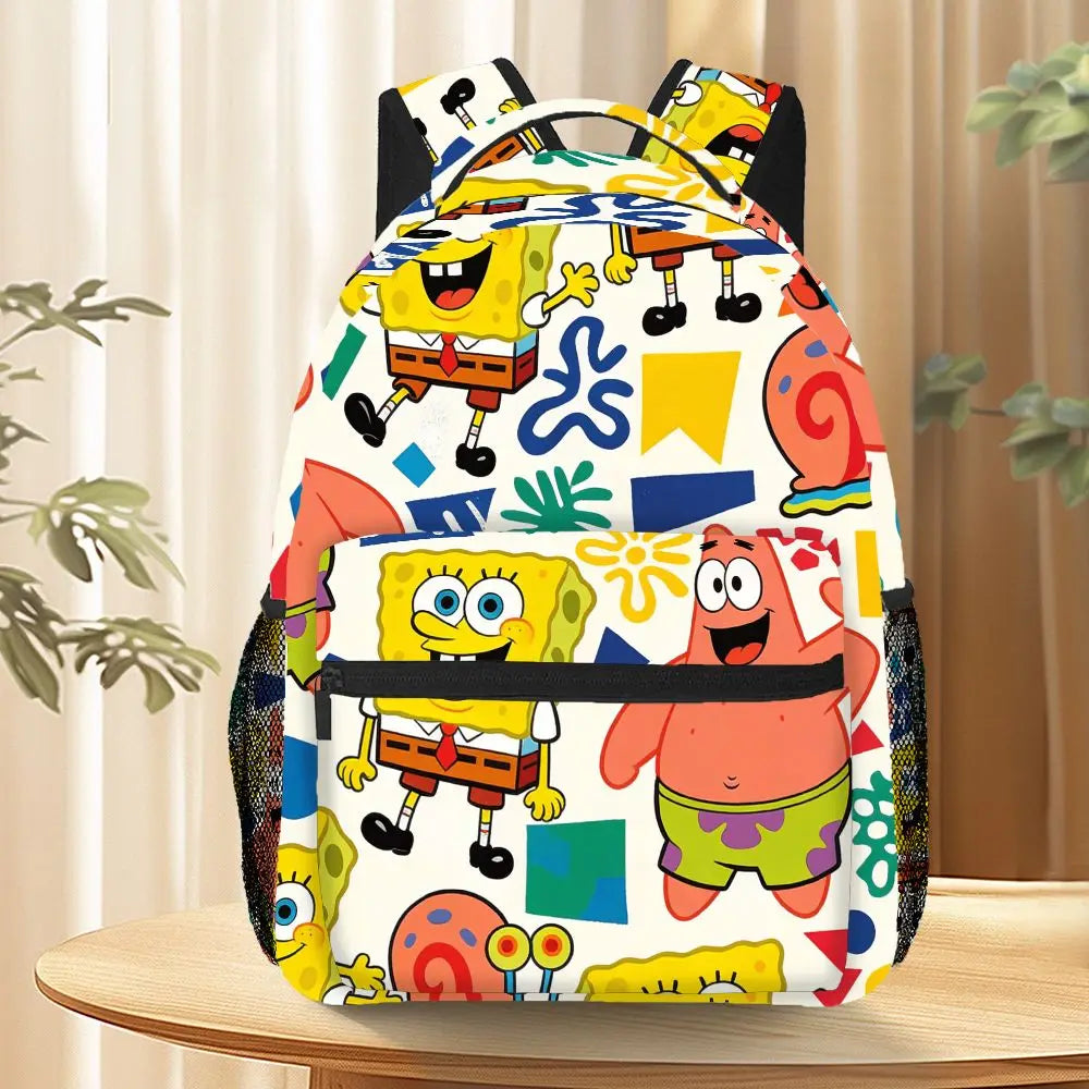 Cute SpongeBob & Patrick Star All Over Print Backpack Cartoon School Bag Casual Daypack for Travel School