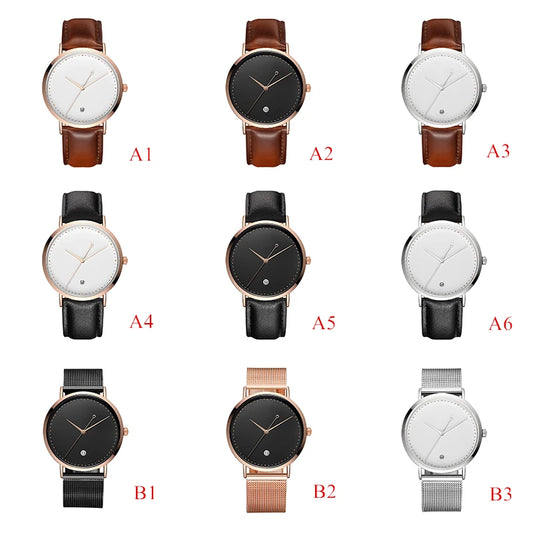 CL026  Black Rose Gold Build Brand Your Own Watch Custom Design OEM Logo Printed Watch Men Wrist Calendar Minimalist Watch