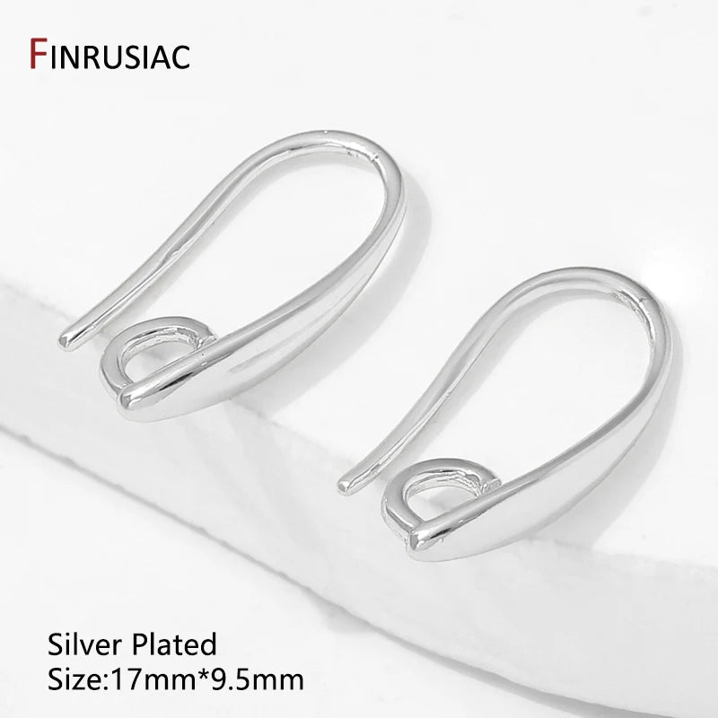 14K Gold Plated Brass Smooth Earring Hook Ear Wire For Earring Making Supplies,DIY Jewelry Making Findings Accessories