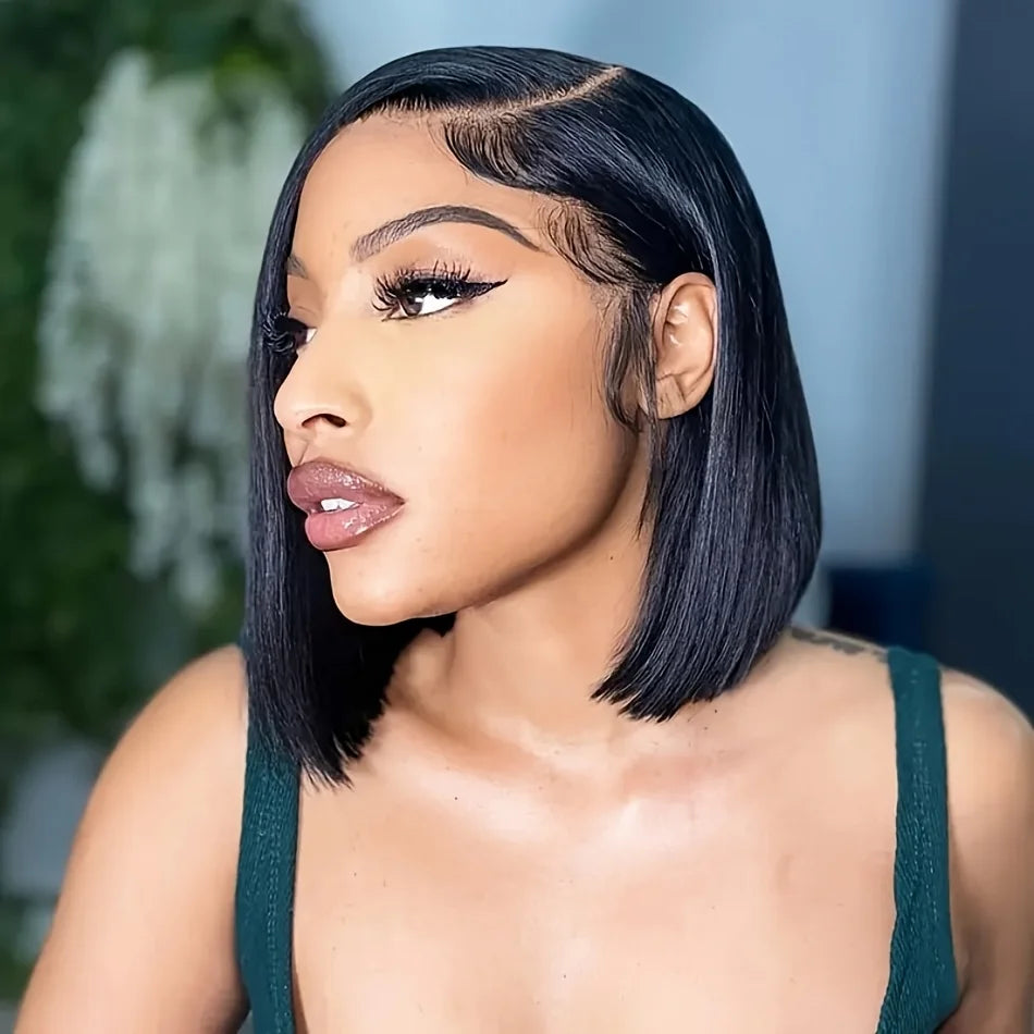 Glueless Wigs Human Hair Pre Plucked Wear and Go 5X5 Pre Cut HD Lace Closure Bob Wig Straight Short Bob Wig Human Hair for Women