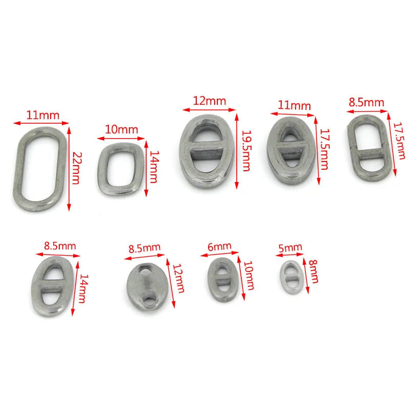 10Pcs Stainless Steel Double Hole Oval Connector Charms Jewelry Making Findings Accessories