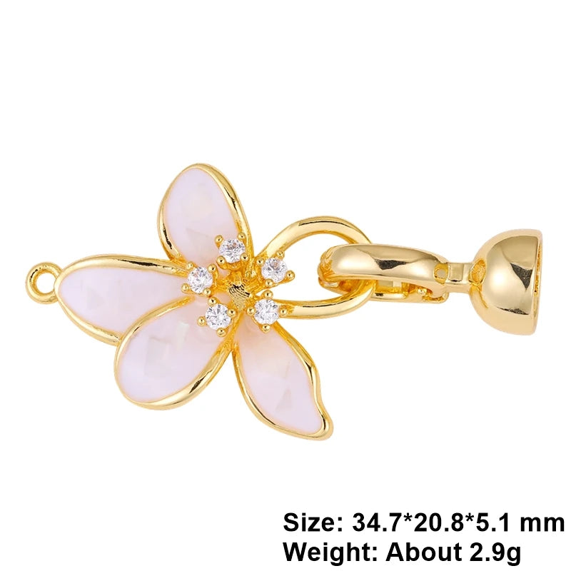 Juya Handmade Decorative Flower Connector Fastener Lock Hooks Clasps Accessories For DIY Women Fashion Needlework Jewelry Making