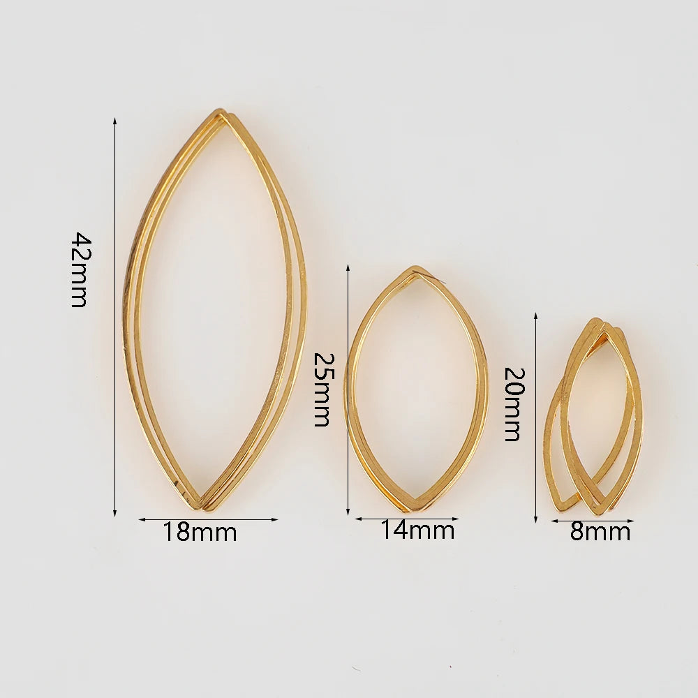 20Pcs Gold Silver Hollow Frame Bezel Charms Pendants Geometric Connectors for Jewelry Making Suppliers Diy Earings Accessories