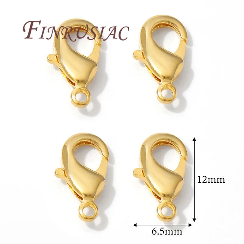 10mm 12mm 18K Gold Plated Lobster Clasps For Jewelry Making,DIY Bracelets Necklaces Accessories,Connectors Clasp