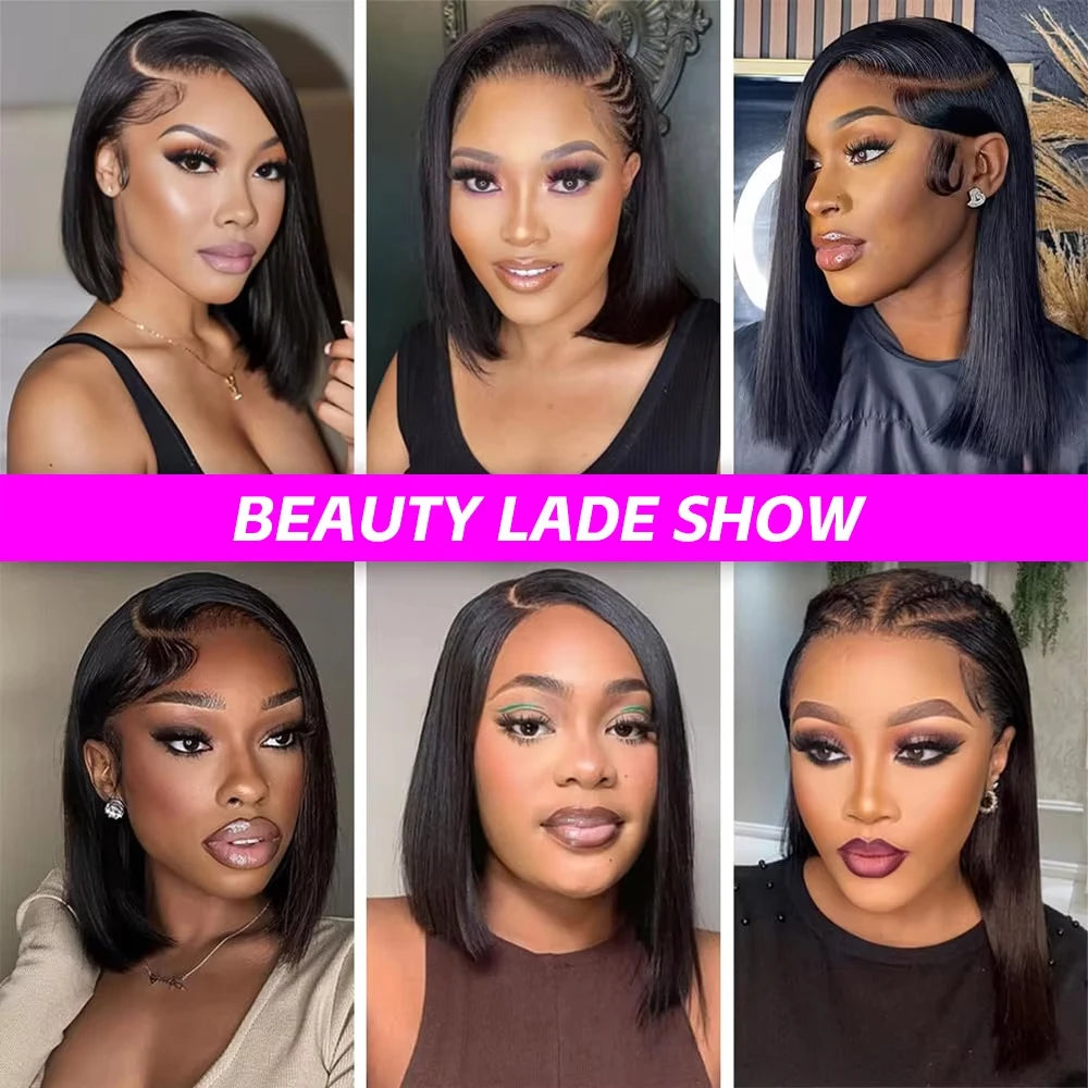 Glueless Wigs Human Hair Pre Plucked Wear and Go 5X5 Pre Cut HD Lace Closure Bob Wig Straight Short Bob Wig Human Hair for Women