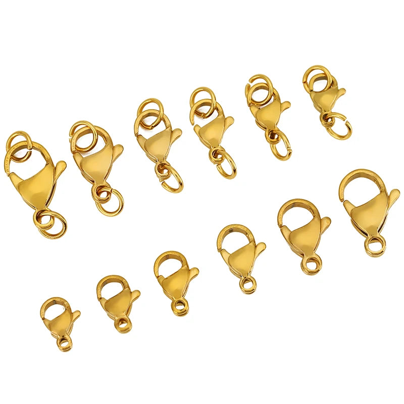 20pcs Stainless Steel Lobster Clasps With Jump Rings Connectors Clasp for Bracelet Necklace DIY Jewellery Making Supplies