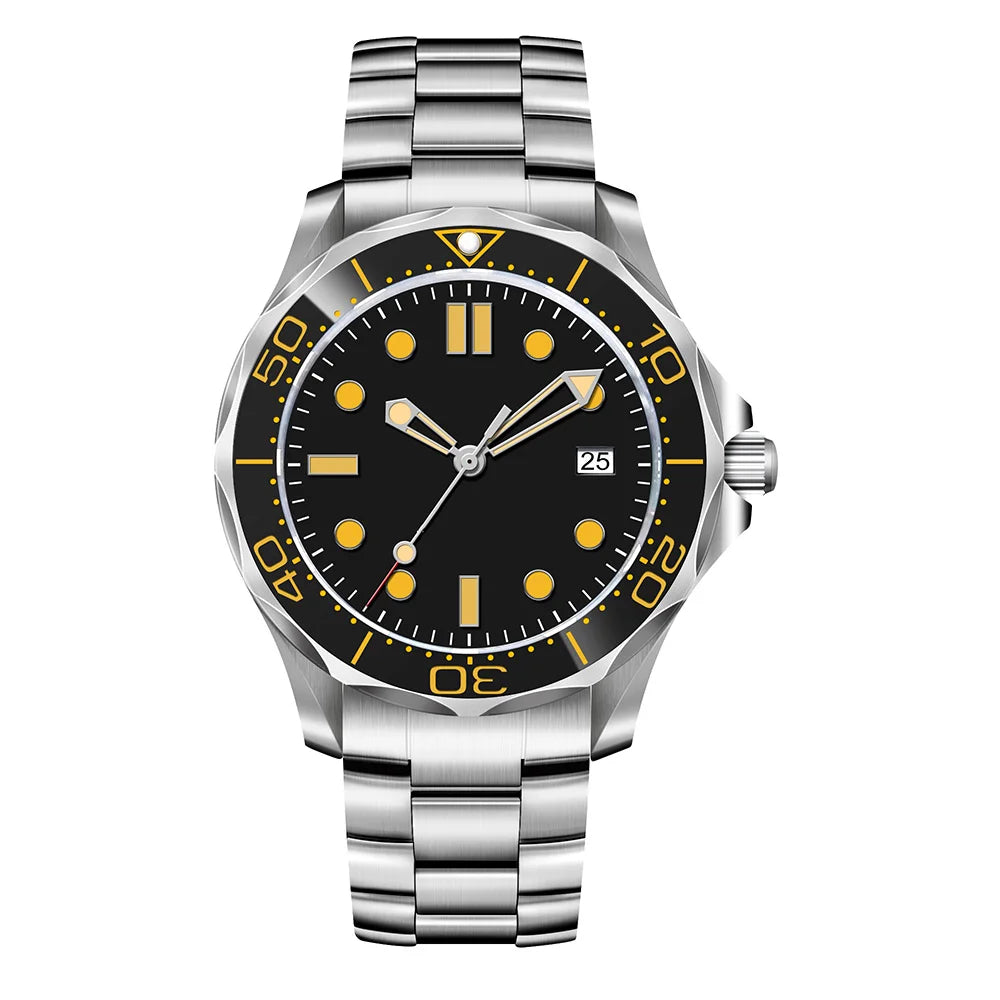 Custom Logo nh35 Watch 41mm Sapphire sterile Dial Men's Watches Ceramic Bezel Luminous 10Bars Automatic Mechanical Wristwatch