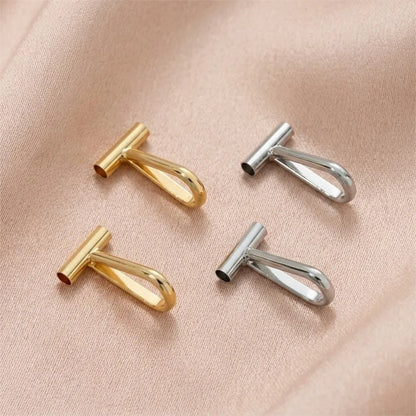 2pcs 14K Brass Vertical Pin to Pendant Brooch Necklace Keychain Converters Tube Design with Bail Convert for DIY Jewelry Making
