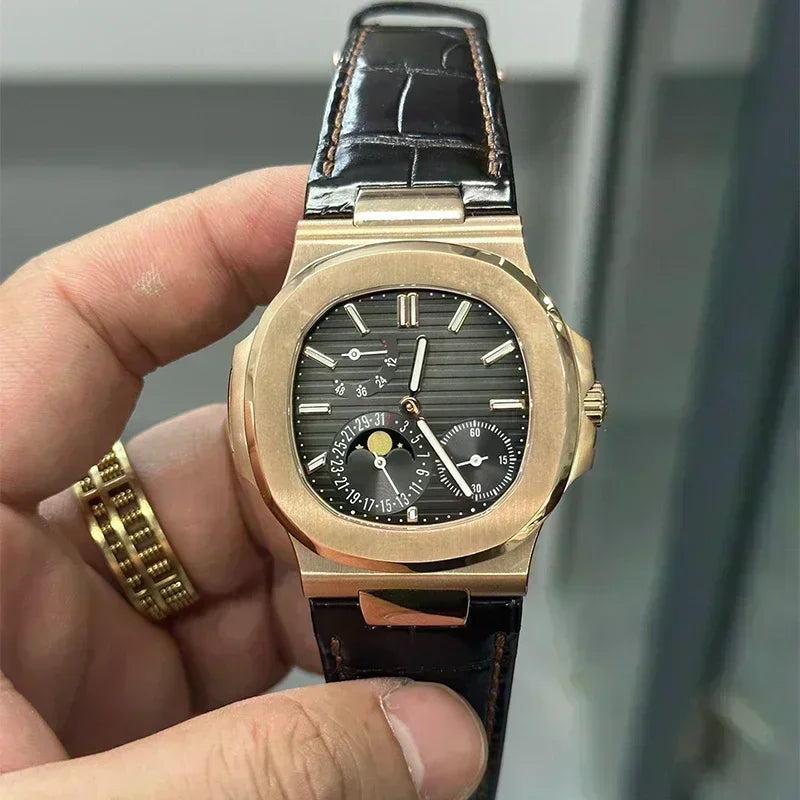 Luxury Brand Men Watch Automatic Mechanical Multi-functional Watches Stainless Steel Sapphire Leather Watch for Men