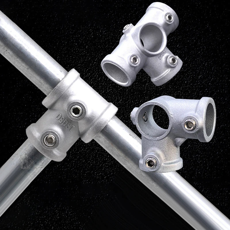 Aluminum Alloy Connector Elbow Tee Base Flat Three-dimensional Fitting Connection Fastener 20/25mm Steel Tube Shelf Parts