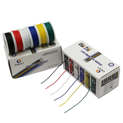 24 Gauge Hook up Wire Kit 6 Colors 33ft Each Stranded Electrical Wire 24 AWG PVC Tinned Copper