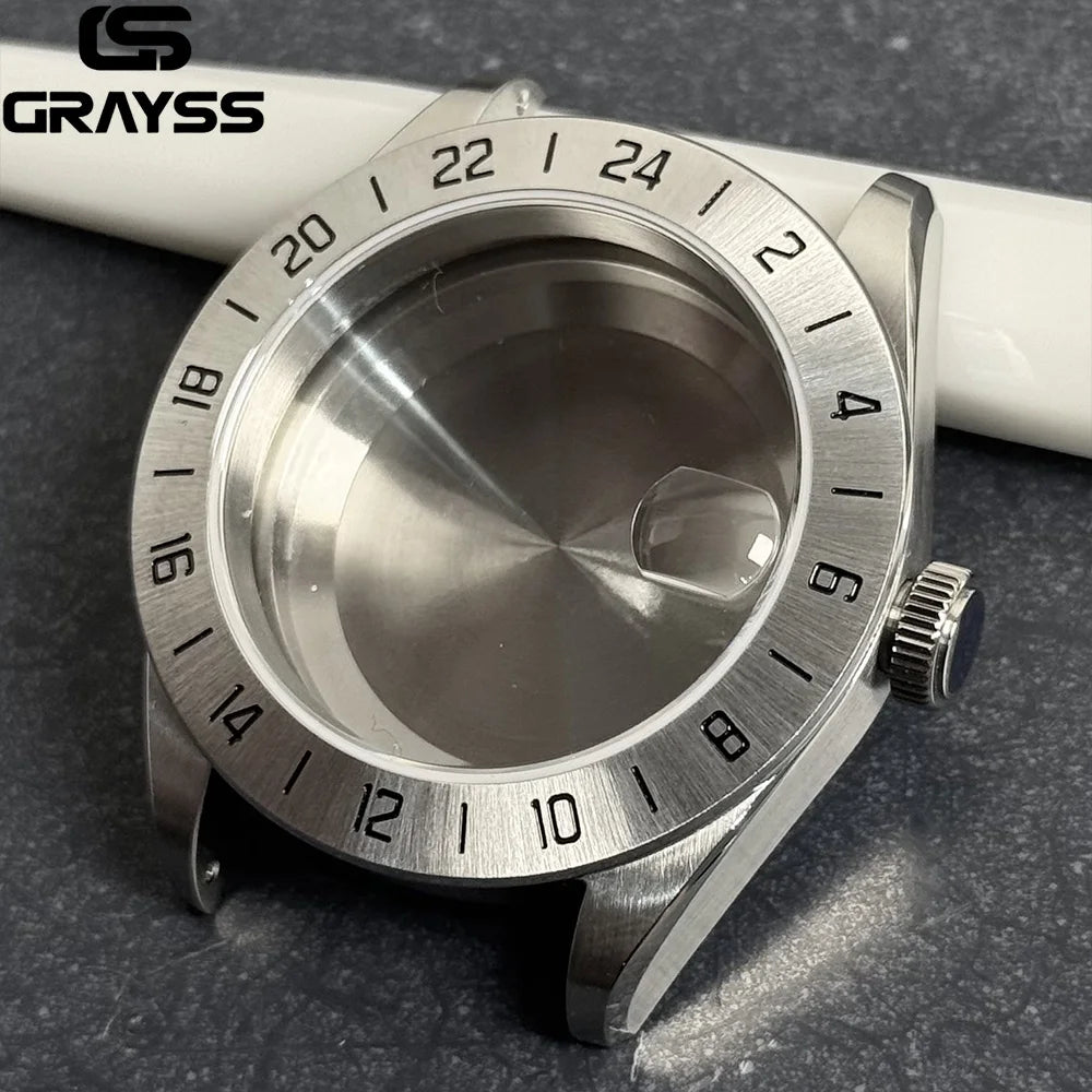 40mm Sapphire Crystal Dive GMT Watch Case MOD PVD Black Knight for NH34 NH35 NH36 NH38 NH70 NH71 NH72 20 bar Waterproof
