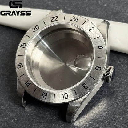 40mm Sapphire Crystal Dive GMT Watch Case MOD PVD Black Knight for NH34 NH35 NH36 NH38 NH70 NH71 NH72 20 bar Waterproof