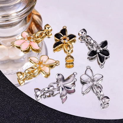 Juya Handmade Decorative Flower Connector Fastener Lock Hooks Clasps Accessories For DIY Women Fashion Needlework Jewelry Making