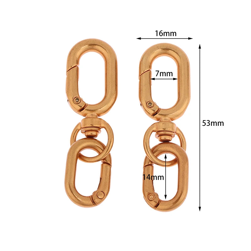 2Pcs Swivel Clasp Clip Double Head Metal Lobster Claw Clasps For Keychain Making DIY Crafts Accessories