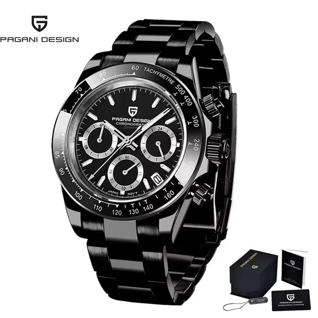 PAGANI DESIGN Top Men Business Watch Luxury Classic Quartz Wristwatch Chronograph Ceramic Bezel Waterproof Watches for Men Gift