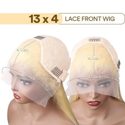613 Blonde Human Hair Wig HD Lace Front Pre Plucked Natural Hairline Straight Blonde Lace Frontal Wig for Women 13x4 13x6 4x4