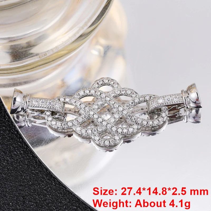 Juya 18K Gold Plated Decorative Sector Fastener Connector Lock Clasps Accessories For DIY Needlework Beads Pearls Jewelry Making