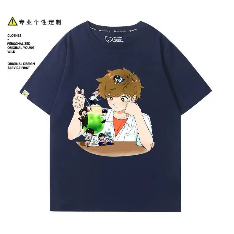 Go for It, Nakamura! Nakamura Okuto Hirose Aiki T-Shirt Cartoon Printed Top Summer Anime Cosplay Outfit Gift Men Women Halloween