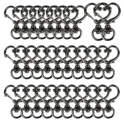 5/10/15/25/40/60Pcs Heart-Shaped Swivel Snap Hooks Metal Spring Snap Keychains Heart Clips Trigger for Lanyard Jewelry Charms