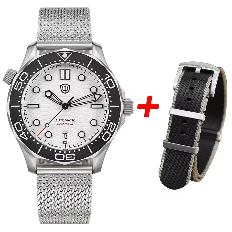 Watchdives WD007 V4 Automatic Dive Watch 200M Waterproof PT5000 Movement Titanium Case Sapphire Crystal Mens Watch With Gift