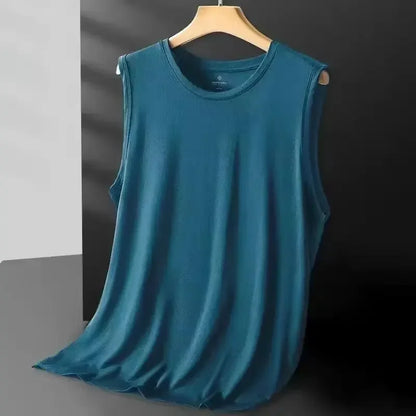 Men's Ice Silk Mesh Vest Lightweight Sports Summer Wear Sleeveless T-shirt Tank Top Casual Fashion Outerwear