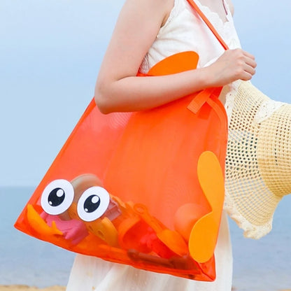 Kids Mesh Beach Bags Colorful Cartoon Shark Animal Sand Free Quick Dry Shell Toy Storage Organizer Totes for Toddlers Vacations