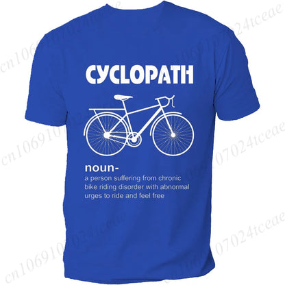 Summer Men's T-shirt Tops Short Sleeve Fashion Men Tshirt Cyclopath Funny Cycling Bicycle Cyclist Mens T-Shirt Casual Clothing