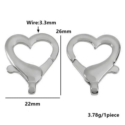 2pcs Stainless Steel Clasp Strong Oval Heart Round Polished Lobster Clasp Hook Connector DIY Necklace Jewelry Making Accessories