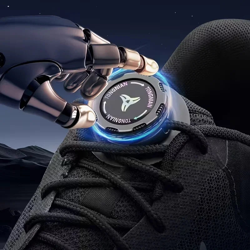 1 Pair No-Tie Shoe Locks - Rotating Buckles for Sports and Outdoor Shoes - Unisex Quick-Adjust Design - Pre-Installed