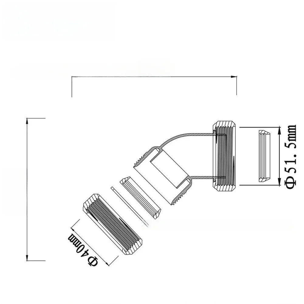 1pc Shower Pipe Connector Curve Elbow 45Degree Angled 40mm Quick Connection Elbow Shower Angle Controller For Shower Plumbing