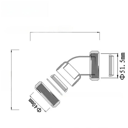 1pc Shower Pipe Connector Curve Elbow 45Degree Angled 40mm Quick Connection Elbow Shower Angle Controller For Shower Plumbing