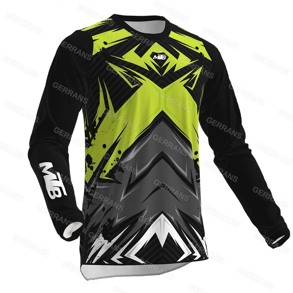 Fashion Sports Long-sleeve Top Outdoor Cycling Motorcycle Shirt Breathable Comfortable Trendy Print Casual Top
