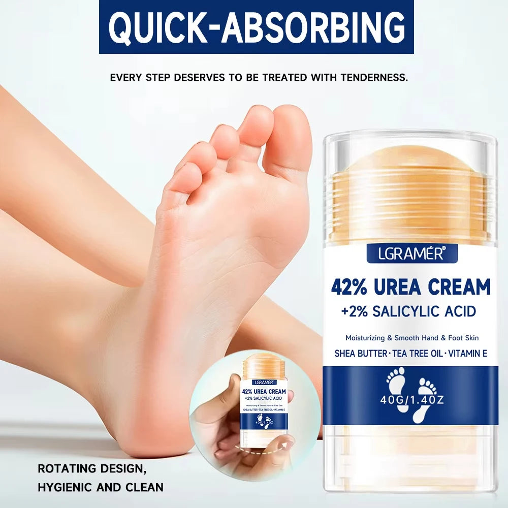 42% Urea Foot Cream +2% Salicylic Acid Moisturizing & Exfoliating, Cracked Heel Repair, Deep Hydration for Dry Feet Long protect